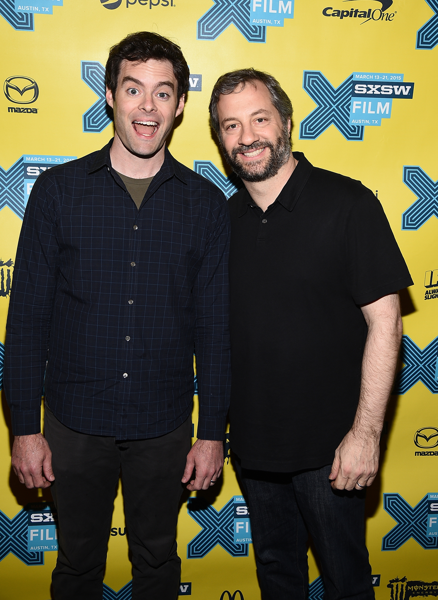 Judd Apatow and Bill Hader at event of Be stabdziu (2015)
