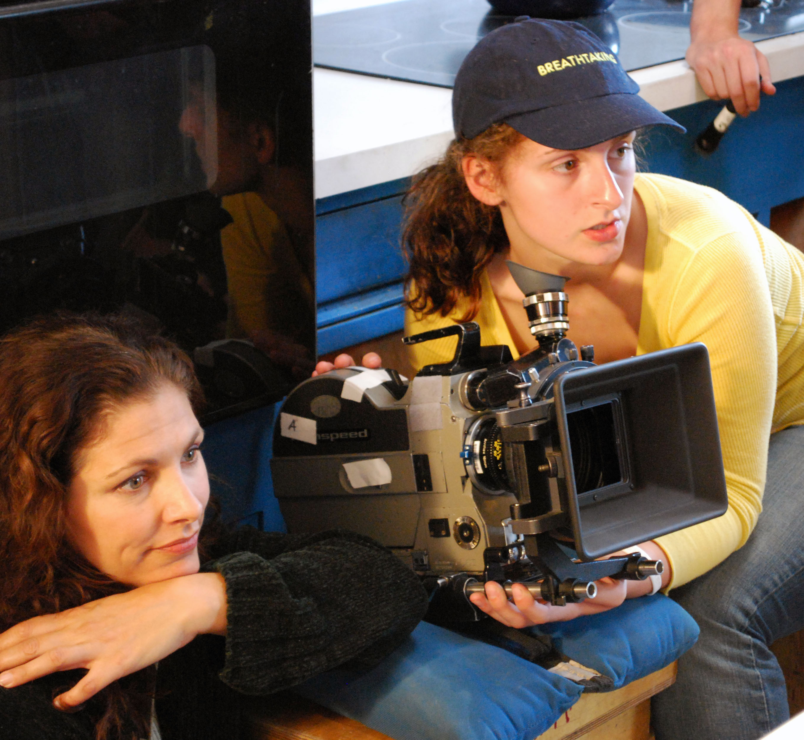 with director, Jessica Phillips, on the set of 
