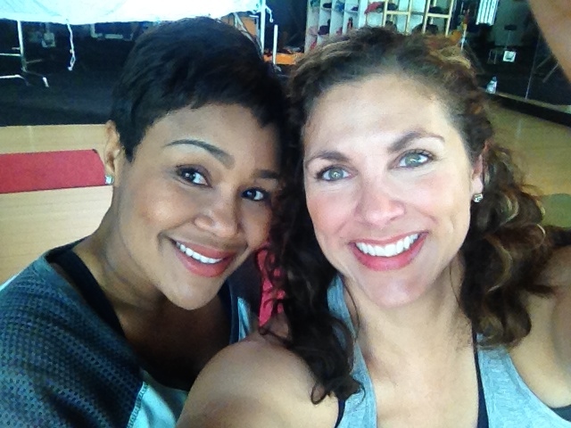 On the set of the Belviqu commercial w/ co-star!