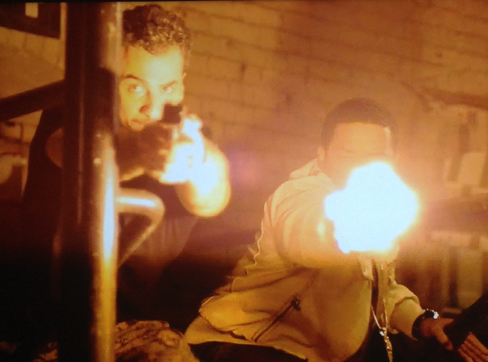 Still of Michael Aronov and Larenz Tate as undercover partners and rivals in GUN HILL.
