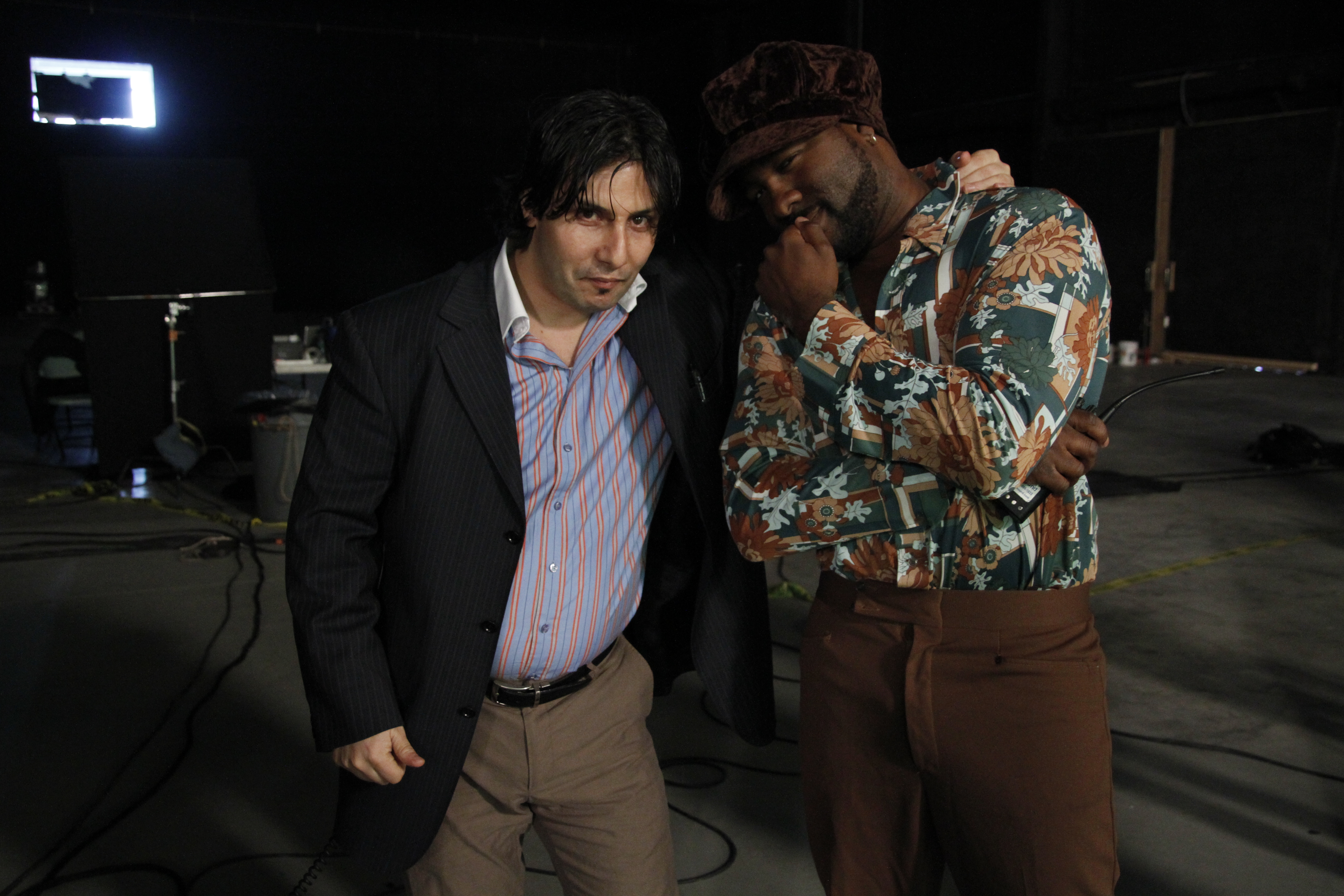 Salim Khassa and Kevin Arbouet on the set of Desperate Endeavors
