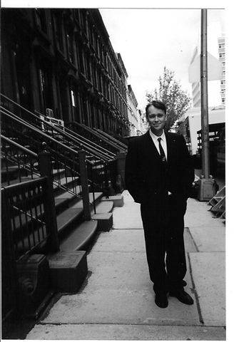 As Christopher Isherwood, on location in Harlem, New York, in Capote.