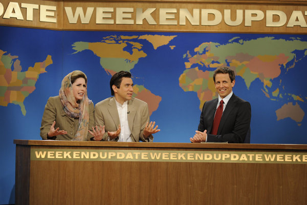 Still of Fred Armisen, Seth Meyers and Vanessa Bayer in Saturday Night Live (1975)