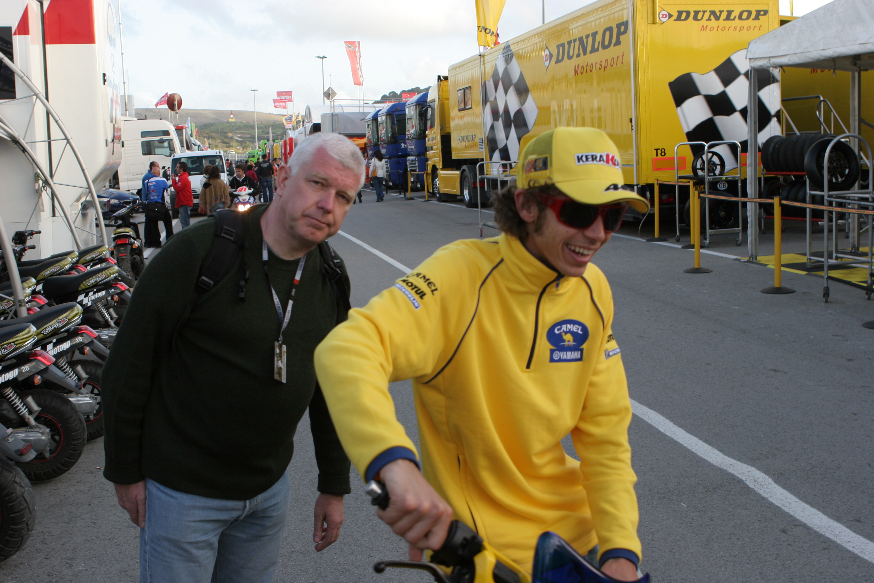 Andy with Multi Moto GP World Champion Valentino Rossi in Italy.