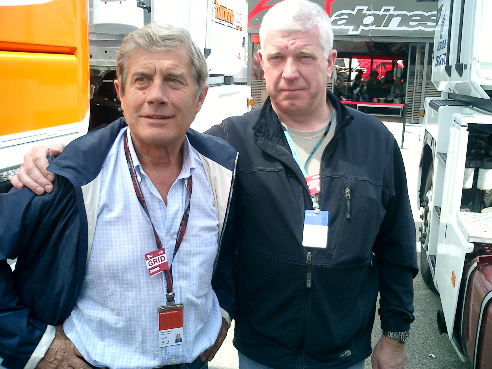 Andy with 15 Time World Motorcycle GP Champion, Giacoma Agostini in Italy.