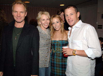 Sting, Sheryl Crow, Lance Armstrong and Trudie Styler