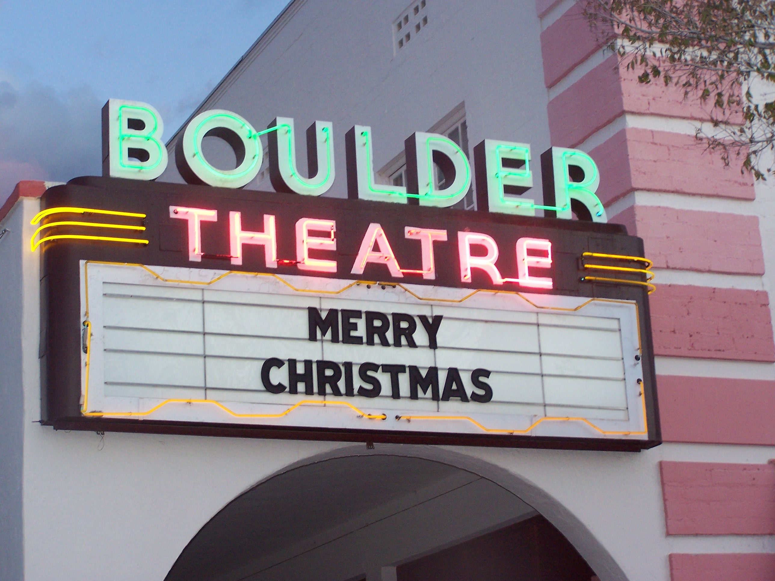 The marquees are original to the Boulder Theatre which was built in 1932.