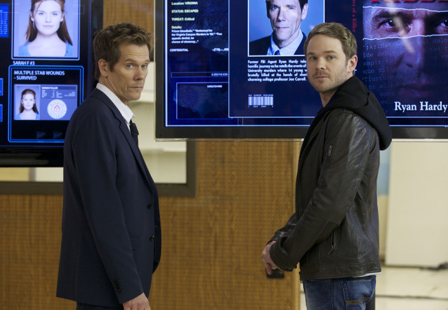 Still of Kevin Bacon and Shawn Ashmore in The Following (2013)