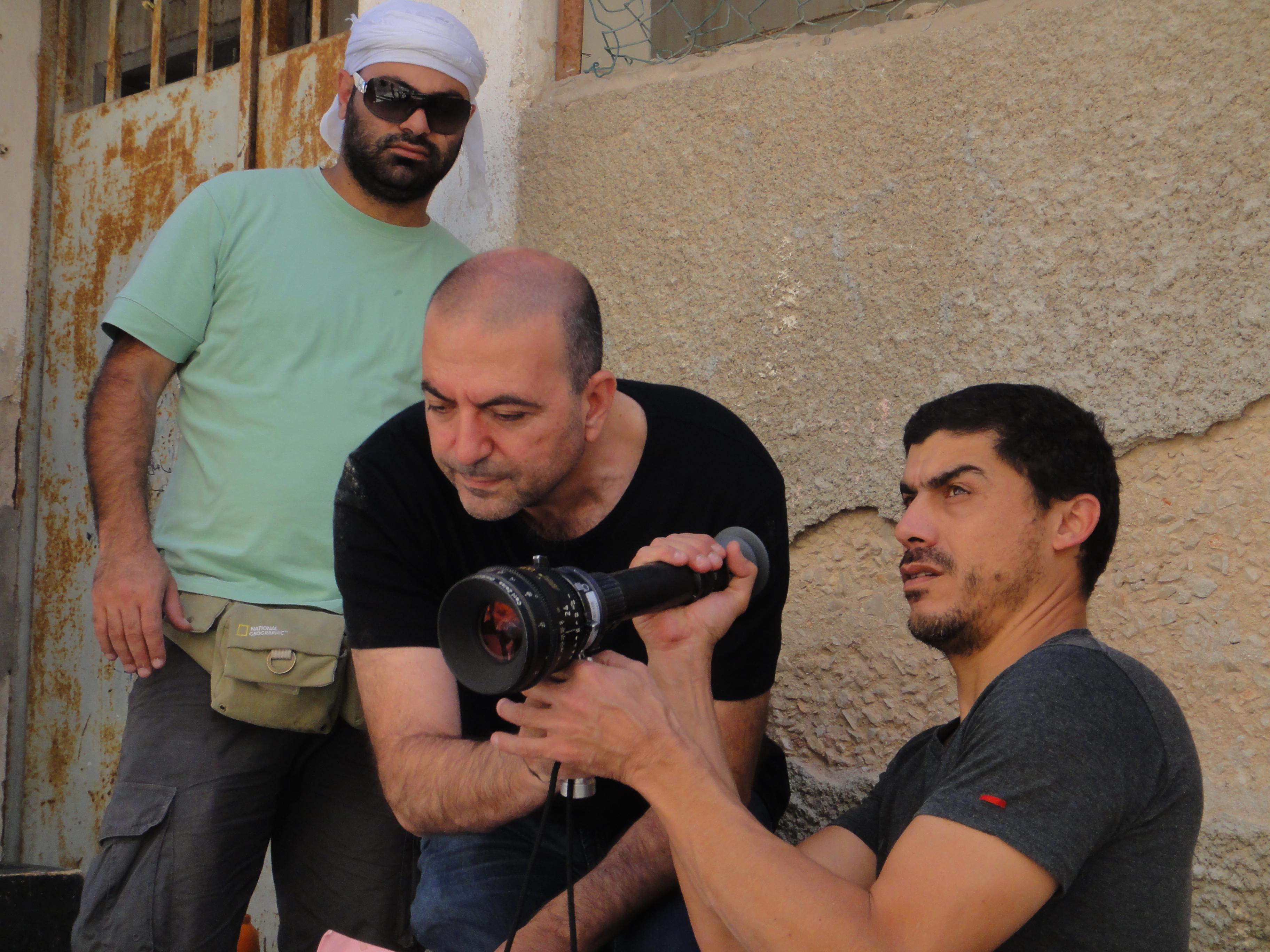 On set with Director Hany Abu Assad,on the shoot of 
