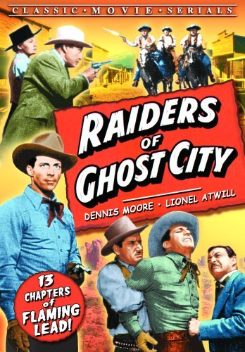 Lionel Atwill, Robert Barron, Virginia Christine, Jack Ingram and Dennis Moore in Raiders of Ghost City (1944)
