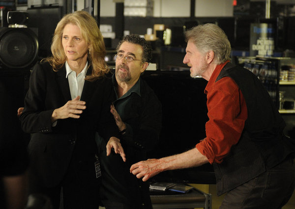 Still of Saul Rubinek, Rene Auberjonois and Vanessa Calder in Warehouse 13 (2009)