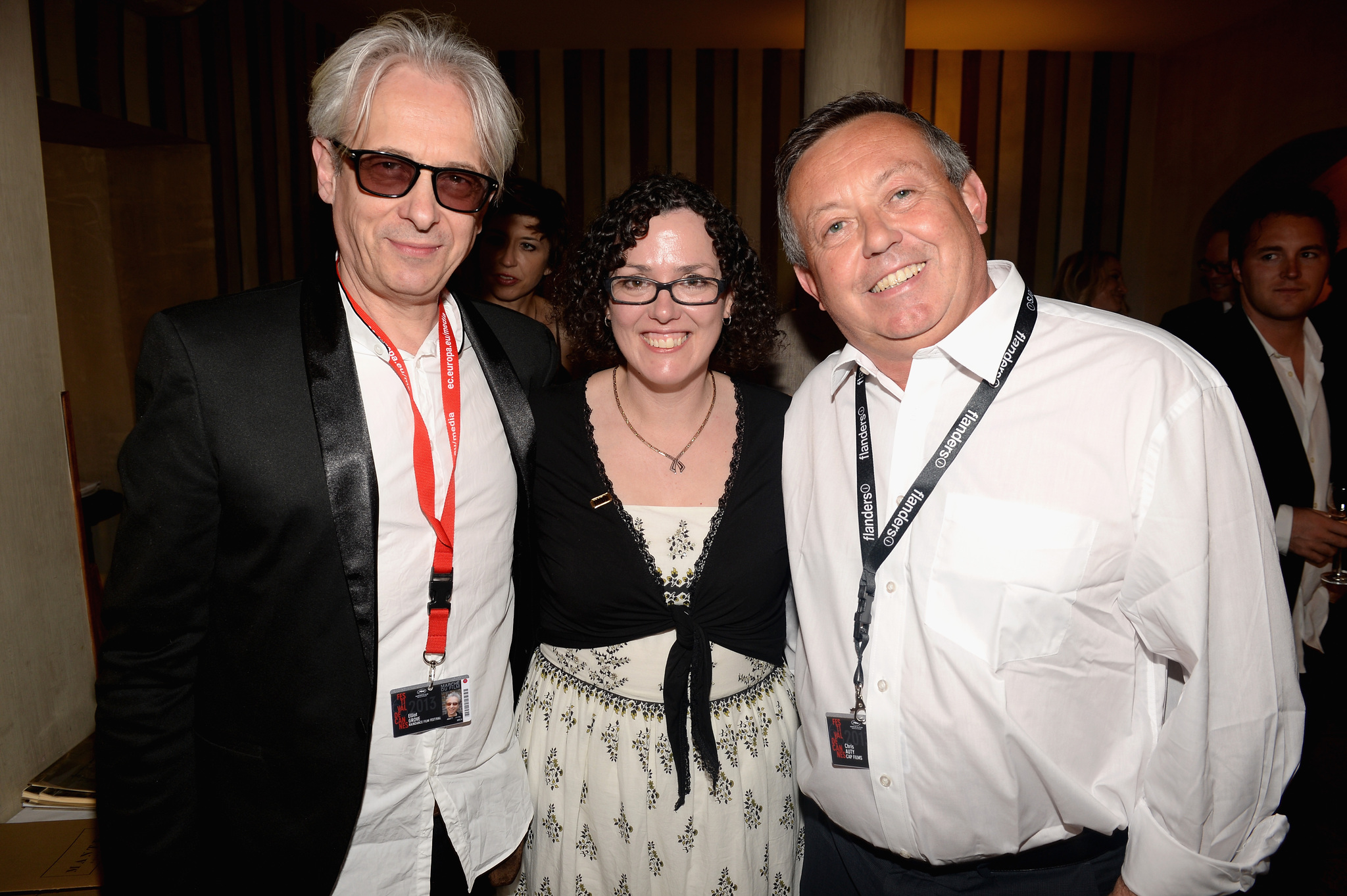Rain Dance Film Festival's Elliot Grove, Karen Needham and NFTS' Chris Auty attend the IMDB's 2013 Cannes Film Festival Dinner Party during the 66th Annual Cannes Film Festival at Restaurant Mantel on May 20, 2013 in Cannes, France.
