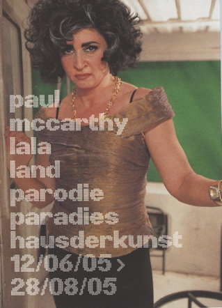 Cover of Munich, Germany art brochure for Paul McCarthy's installation: lala and ParodyParadise