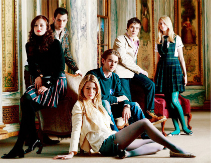 Still of Penn Badgley, Blake Lively, Taylor Momsen, Timothy White, Leighton Meester, Chace Crawford and Ed Westwick in Liezuvautoja (2007)