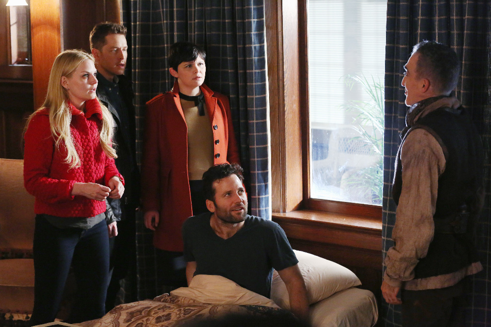 Still of Eion Bailey, Patrick Fischler, Ginnifer Goodwin, Jennifer Morrison and Josh Dallas in Once Upon a Time (2011)
