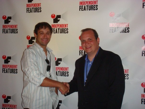 Nick Bailey with Don Crislip celebrating the success of Tomorrow For a Dollar at the 2008 Independent Features Film Festival