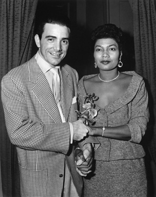 Pearl Bailey and her husband Louie Bellson backstage at 