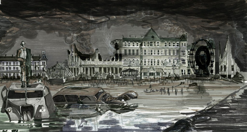 Production Sketch for Dunkerque 1940 - built on Redcar seafront