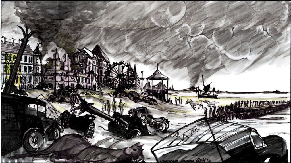 Production Sketch for Dunkerque 1940 - ATONEMENT - Built and shot on Redcar seafront