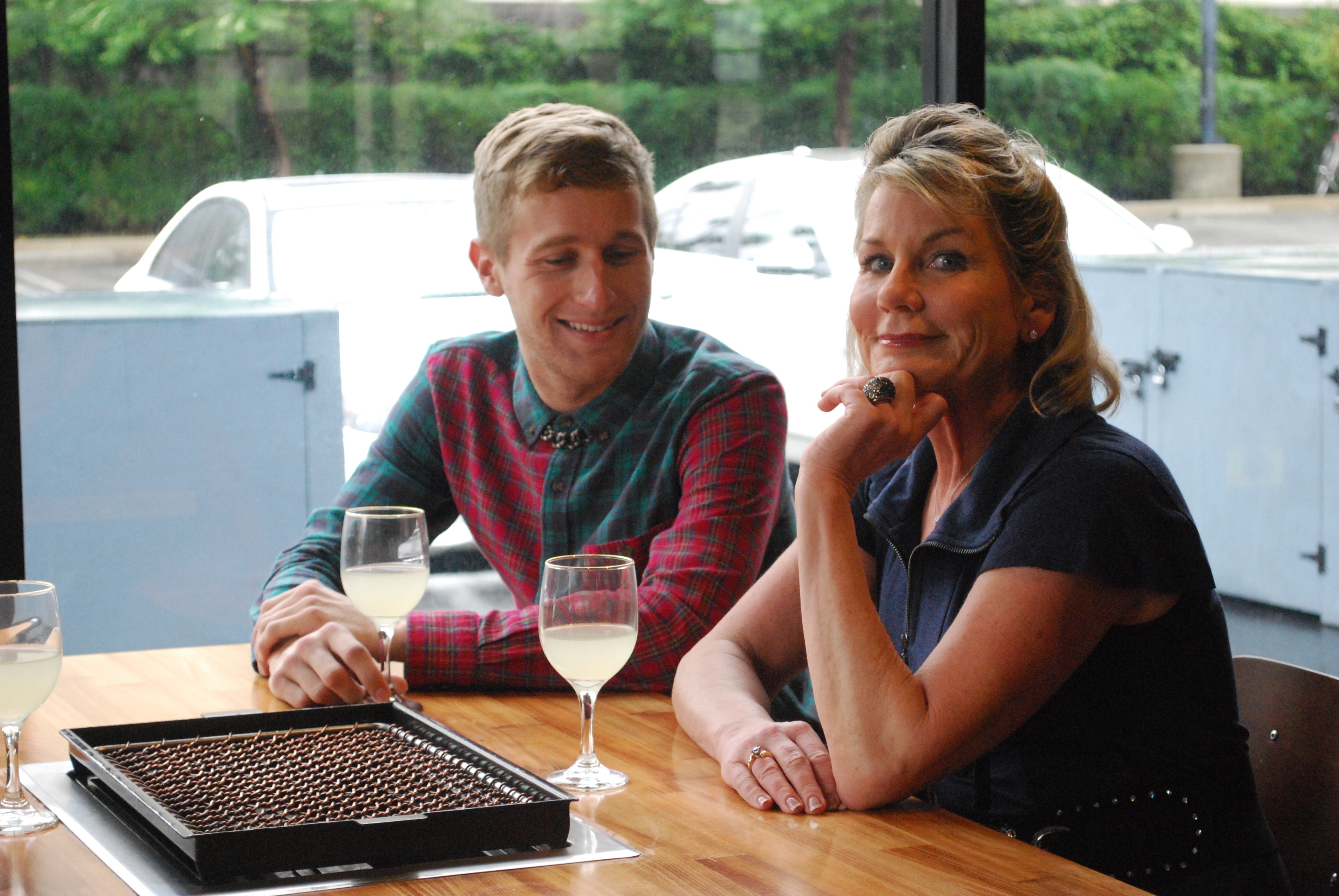 Matt Cullen (Lane) and Kandra King (Lane's mom) on the set of TV Series: Raymond and Lane