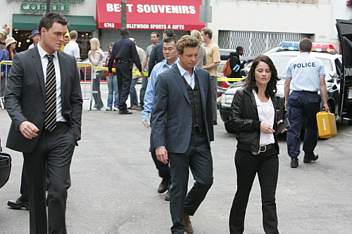 Still of Robin Tunney, Simon Baker and Owain Yeoman in Mentalistas (2008)