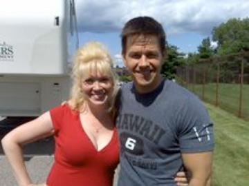 with Mark Wahlberg filming 'The Fighter'