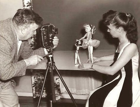 Peter Ballbusch & Rosemary Krug experimenting for animation sequences in 1962.