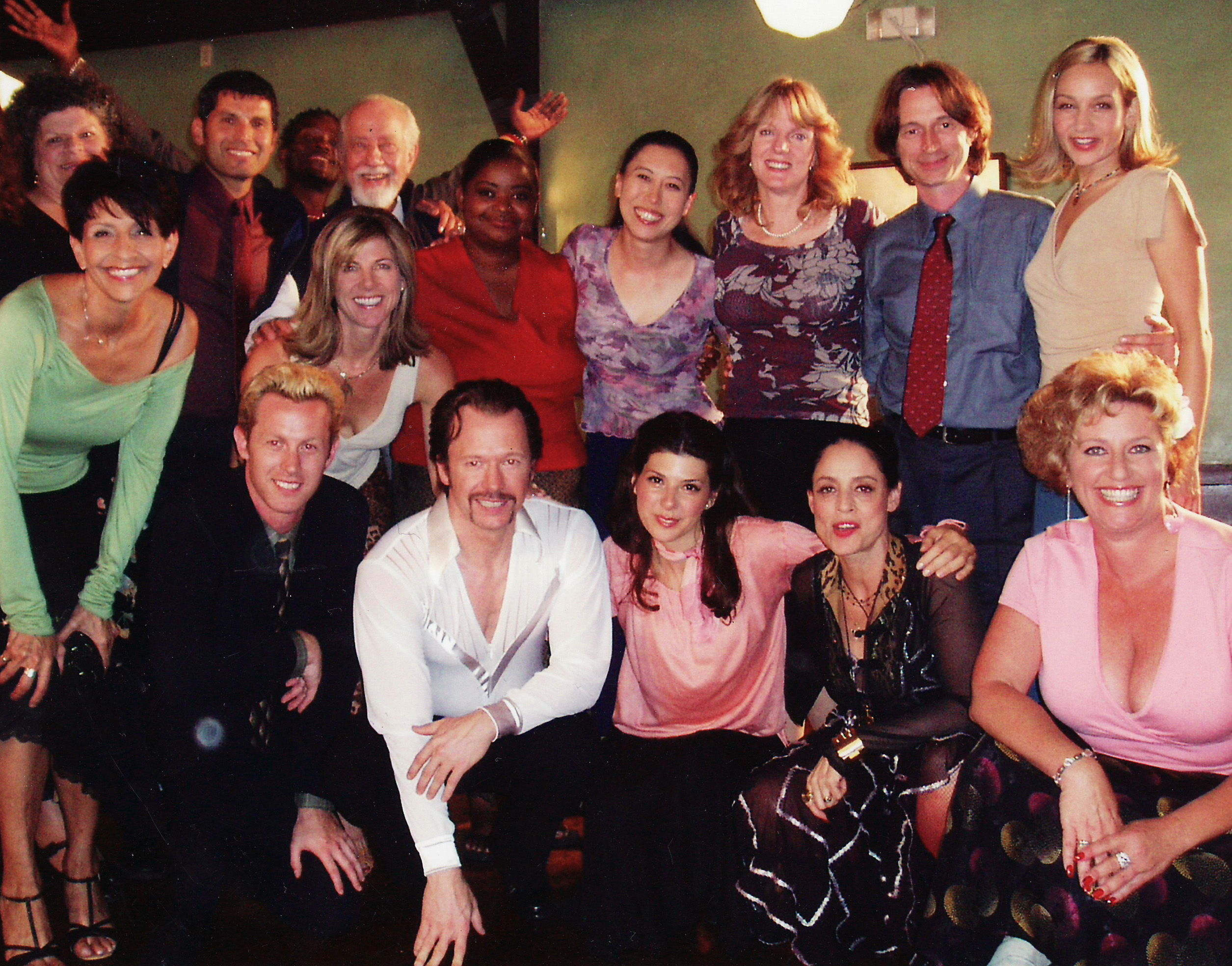 Dawn Balkin with other cast members on the set of Marilyn Hotchkiss' Ballroom Dancing & Charm School.