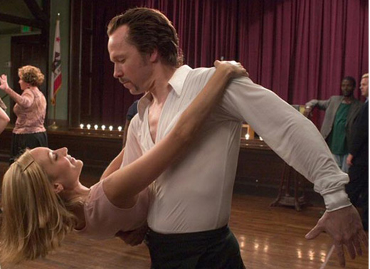 Dawn Balkin as Sally Ann with Donnie Walhberg on the set of Marilyn Hotchkiss' Ballroom Dancing & Charm School.