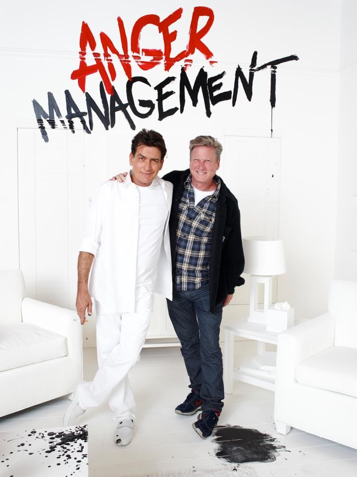 Charlie Sheen and his Publicist Jeff Ballard on the set of 