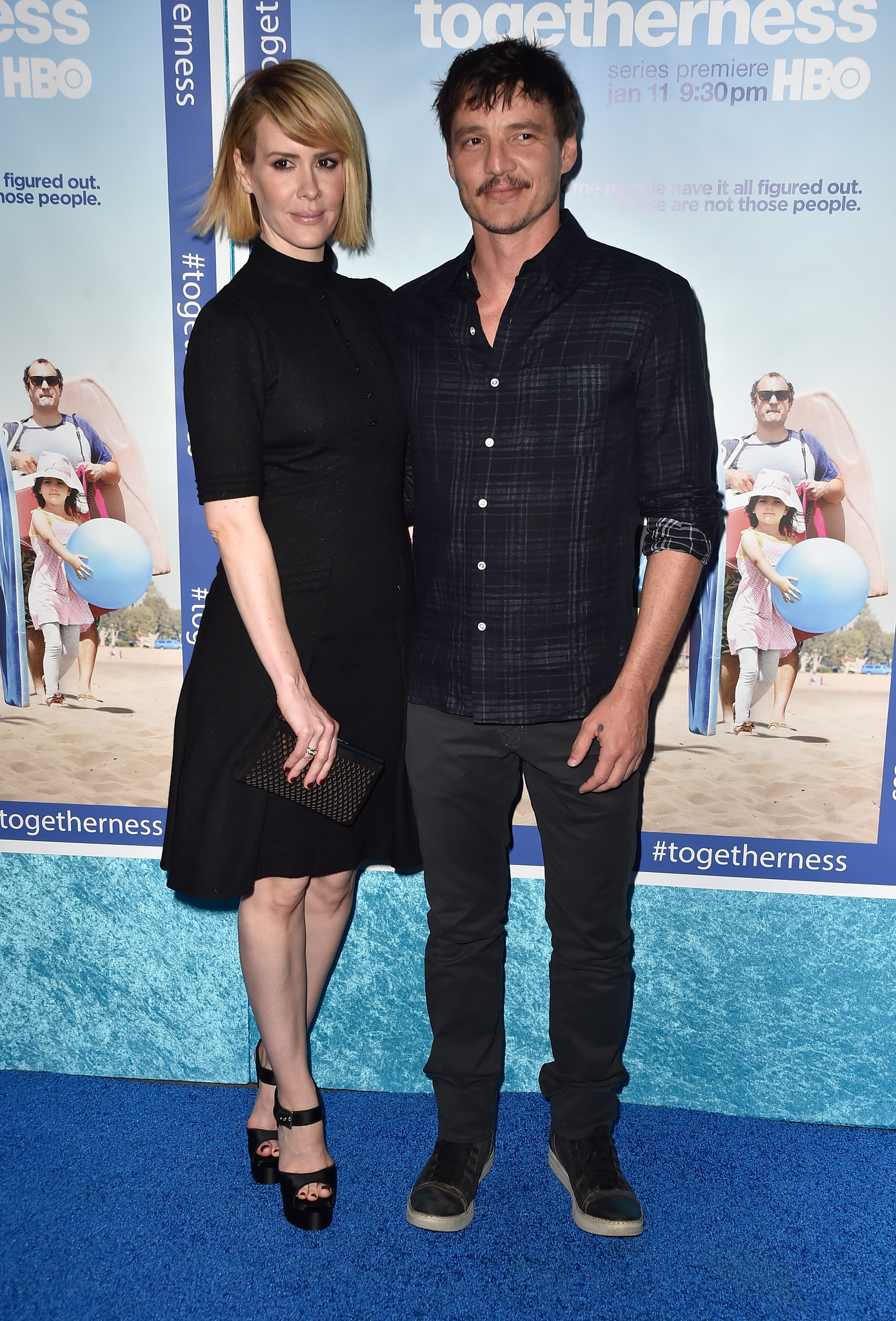 Sarah Paulson and Pedro Pascal at event of Togetherness (2015)