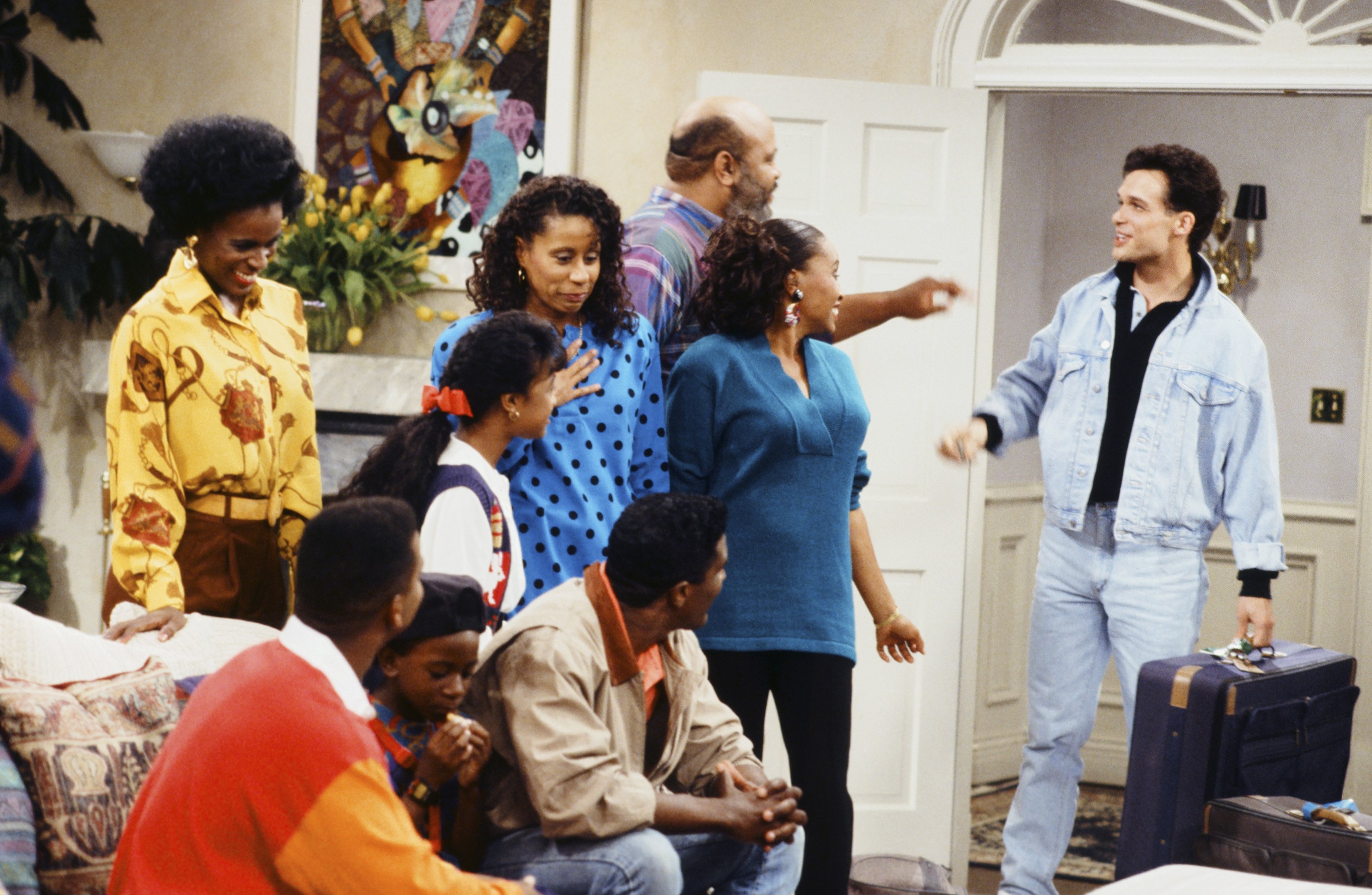 Still of Will Smith, Tatyana Ali, James Avery, Diedrich Bader, Ashley Bank, Janet Hubert, Jenifer Lewis and Vernee Watson in The Fresh Prince of Bel-Air (1990)