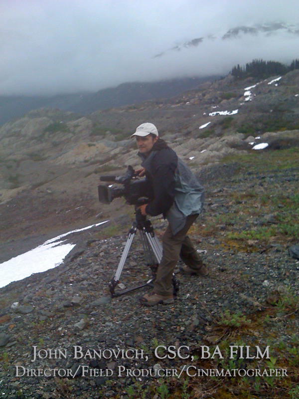 Above glacier on documentary shoot at (1800 meters)