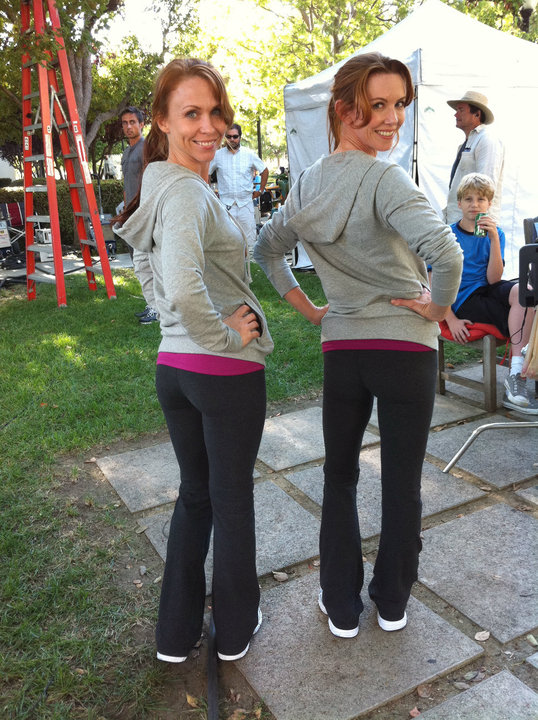 Melissa Barker with Challen Cates on the set of Big Time Rush