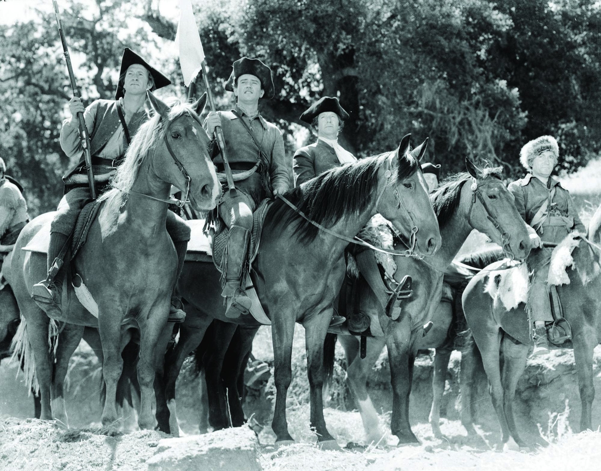 Still of John Wayne, Robert Barrat and Chill Wills in Allegheny Uprising (1939)