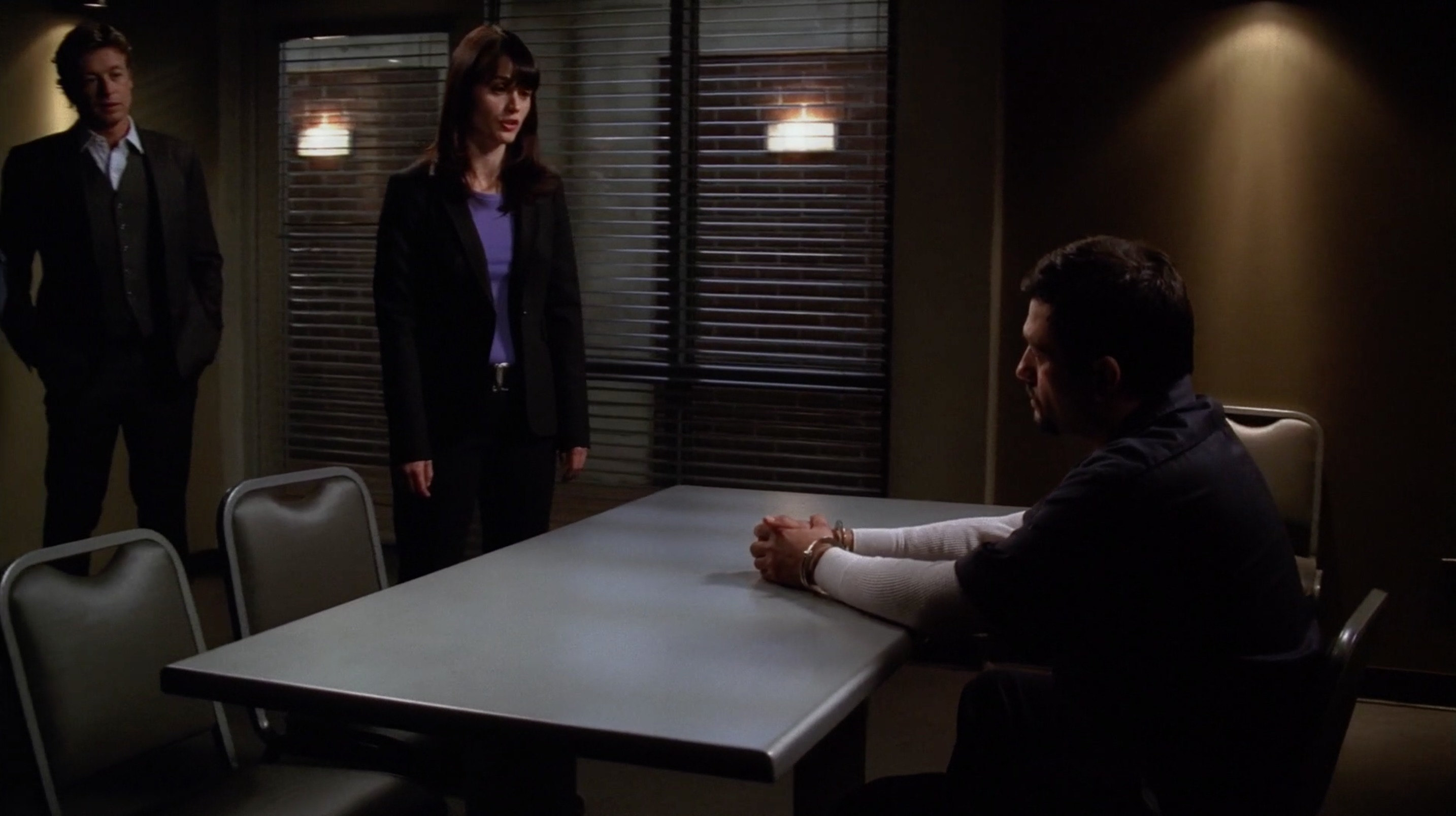 Still of Simon Baker, Robin Tunney and David Barrera in The Mentalist and Blood In, Blood Out