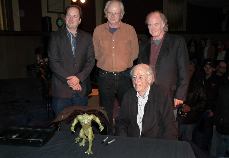 Ray Harryhausen at the California Film Institute for a retrospective of his VFX work in films - with Craig Barron, Dennis Muren and Phil Tippett.