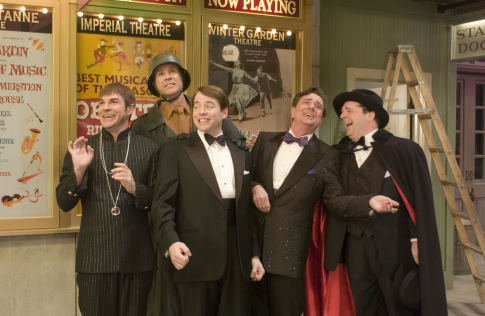 Still of Matthew Broderick, Nathan Lane, Will Ferrell and Roger Bart in The Producers (2005)