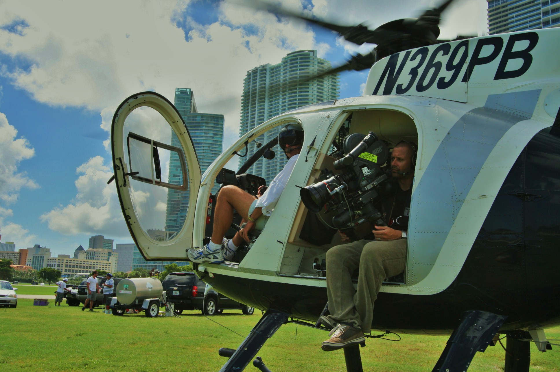 Shooting aerials in Miami for 