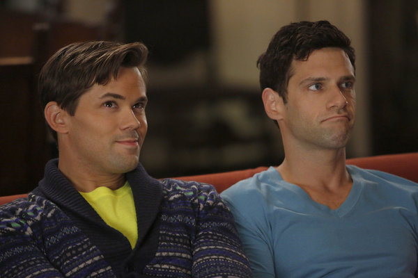 Still of Justin Bartha and Andrew Rannells in The New Normal (2012)