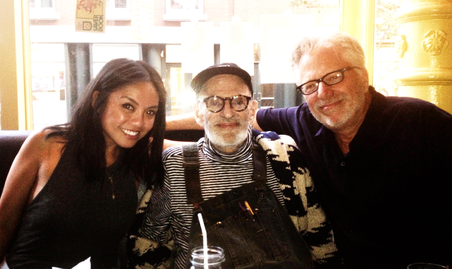 Gladys Murphy, Larry Kramer, Geof Bartz at wrap party for 
