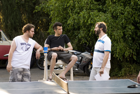 Judd Apatow, Jay Baruchel and Seth Rogen in Knocked Up (2007)