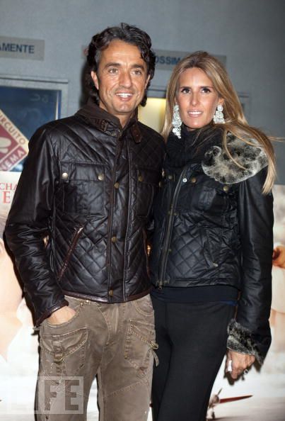 Giulio Base and his wife attend 'Amelia' Premiere hosted by Belstaff at Metropolitan Cinema on December 22, 2009 in Rome, Italy.