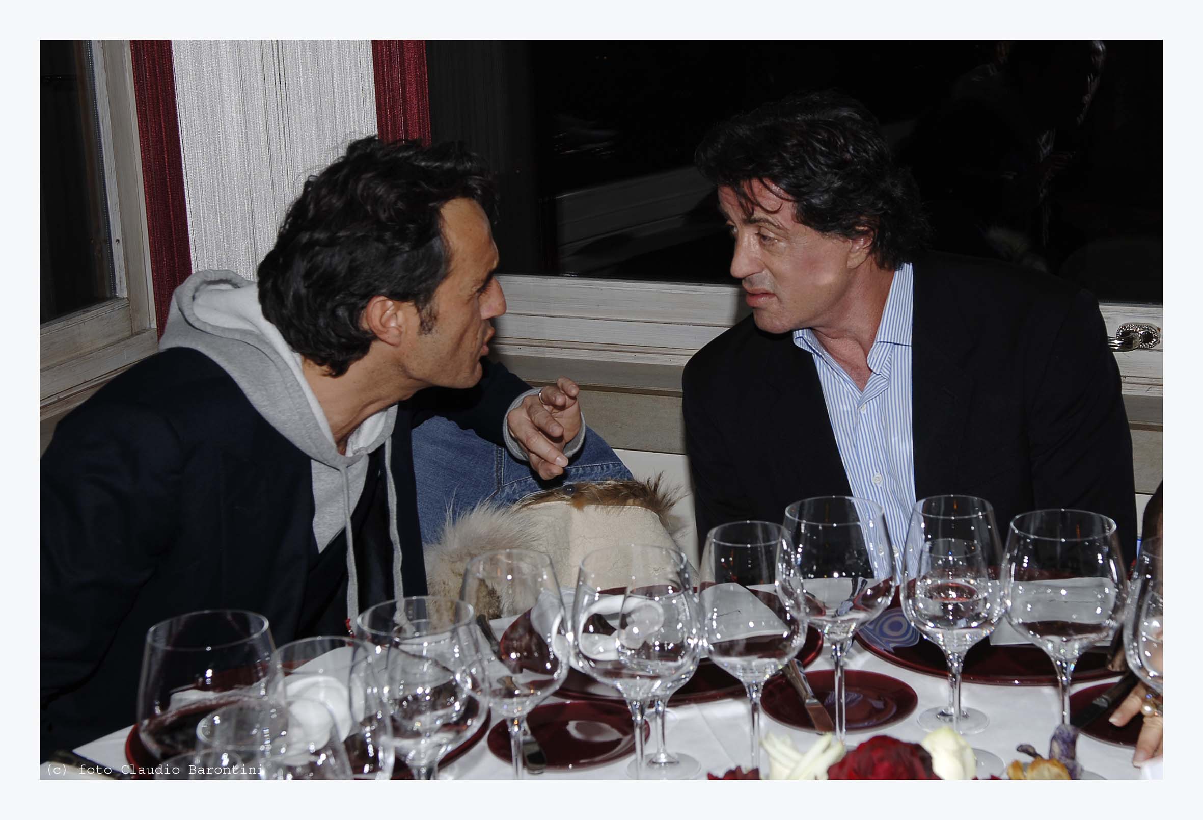 Giulio Base and Sylvester Stallone - ROCKY BALBOA, Rome Premiere, 2007