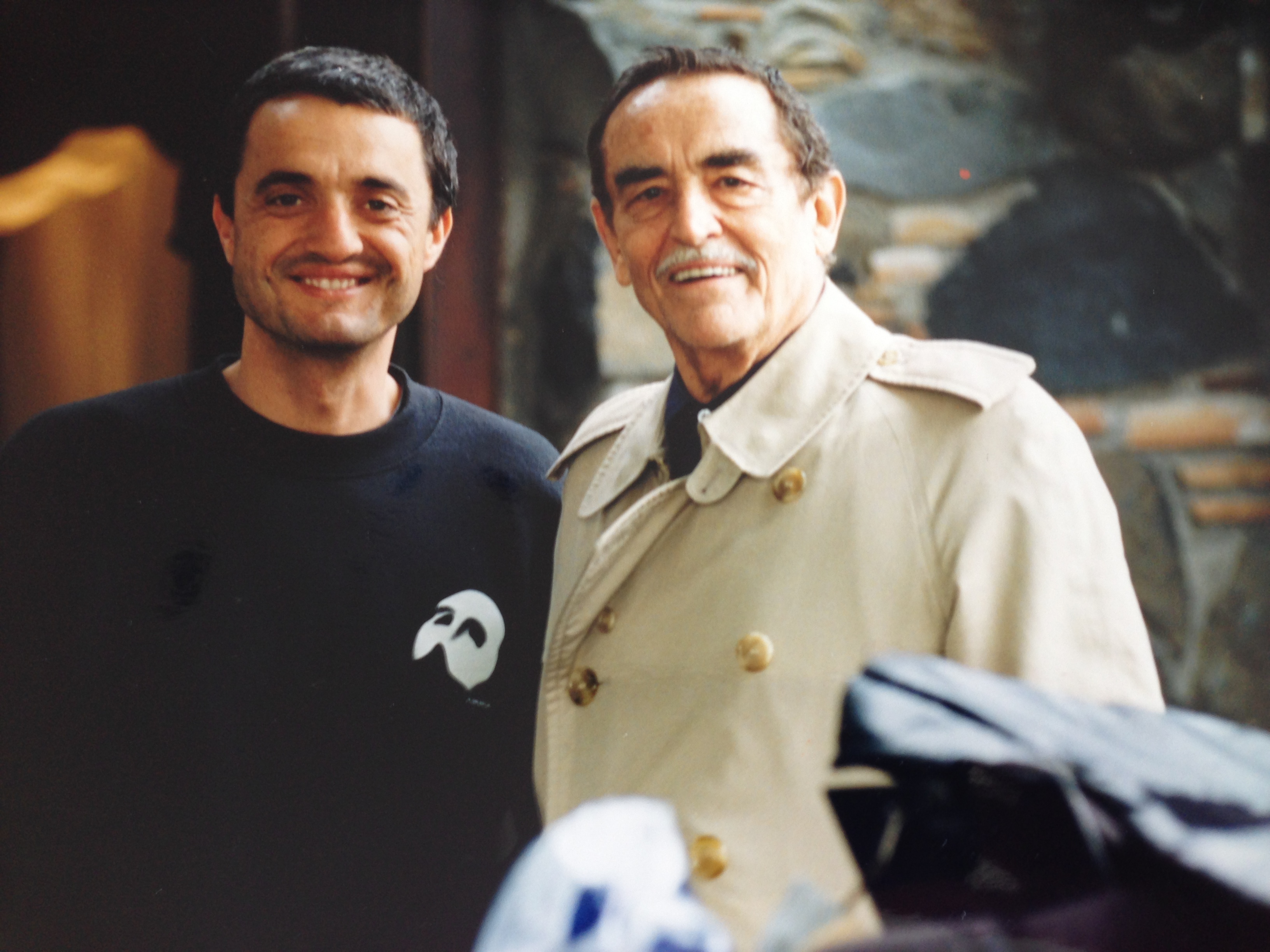 New York City, 1999. Director GIULIO BASE an actor VITTORIO GASSMAN on the set of *ONCE UPON A TIME IN LITTLE ITALY* (aka La Bomba)