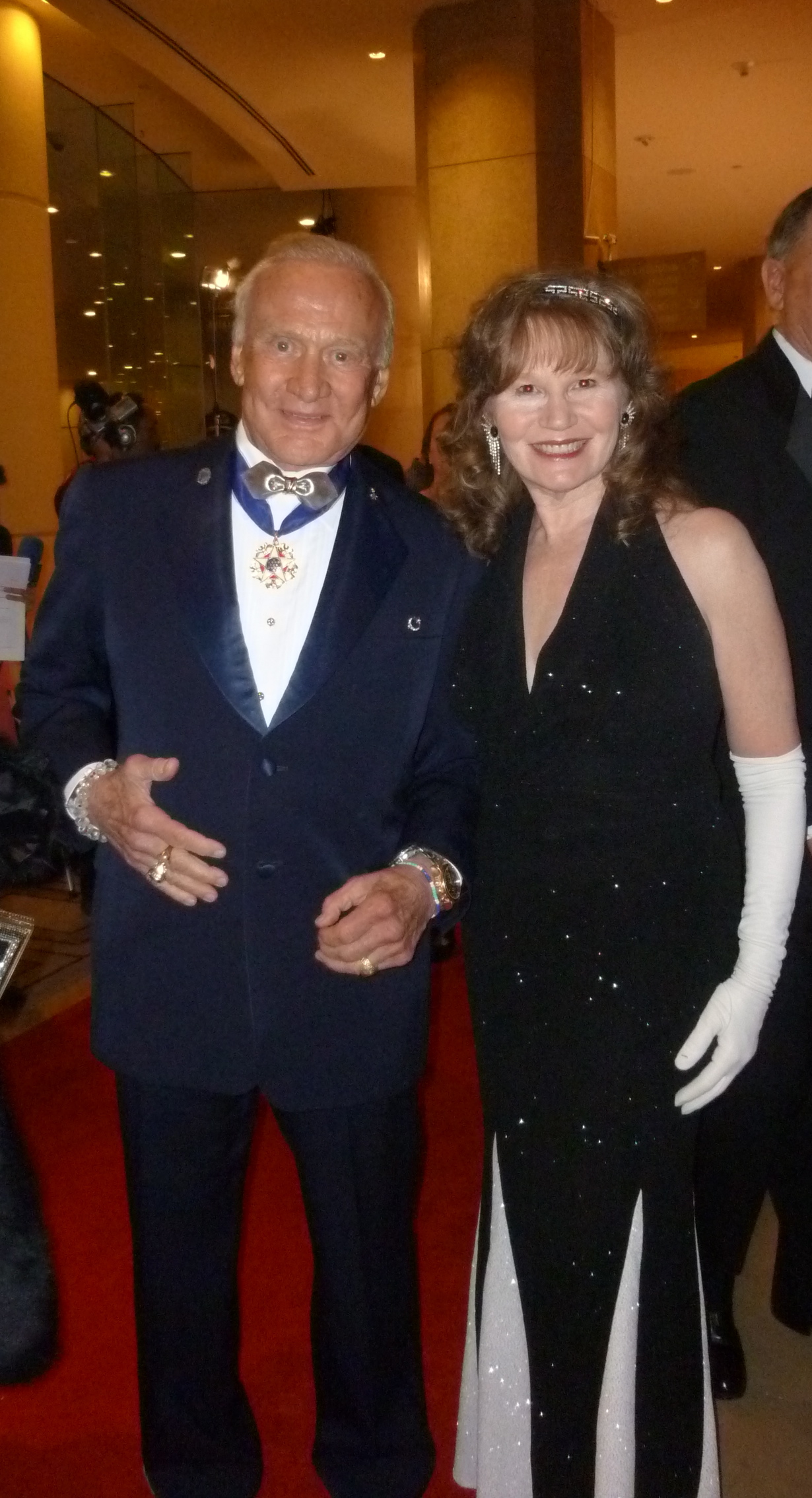 Astronaut Buzz Aldrin & Actress/Earhart Historian, Roberta Bassin walk the red carpet at the 