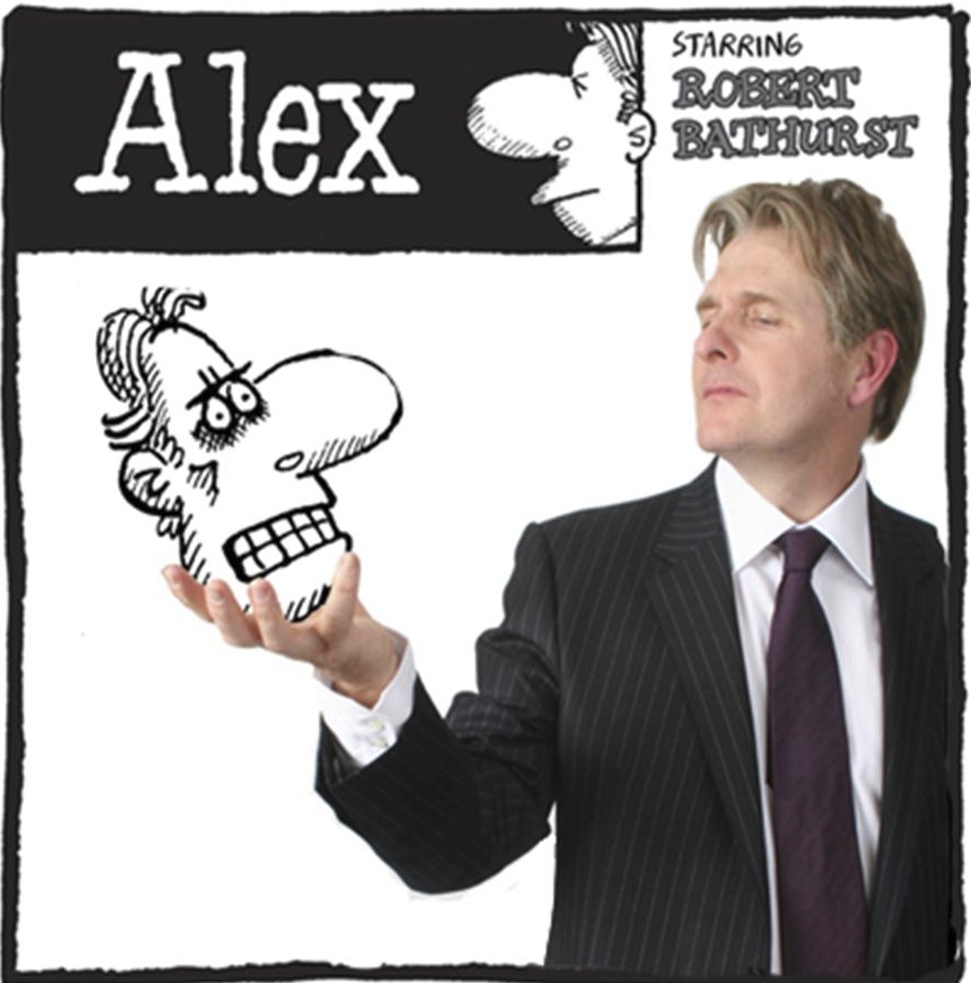 As Alex the cartoon banker created by Charles Peattie and Russell Taylor