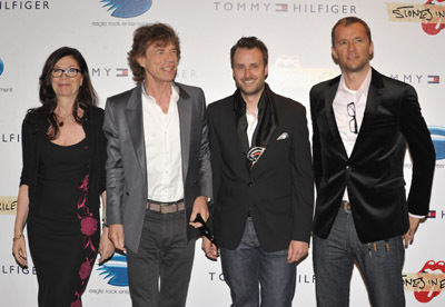 Producer Victoria Pearman, singer Mick Jagger of the Rolling Stones, director Stephen Kijak and producer John Battsek attend the 'Stones in Exile' Photo Call held at the Salon Martha Barriere at the Hotel Majestic during the 63rd Annual International Cannes Film Festival on May 19, 2010 in Cannes, France.