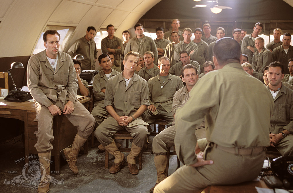 Still of Nicolas Cage, Christian Slater, Adam Beach and Brian Van Holt in Windtalkers (2002)
