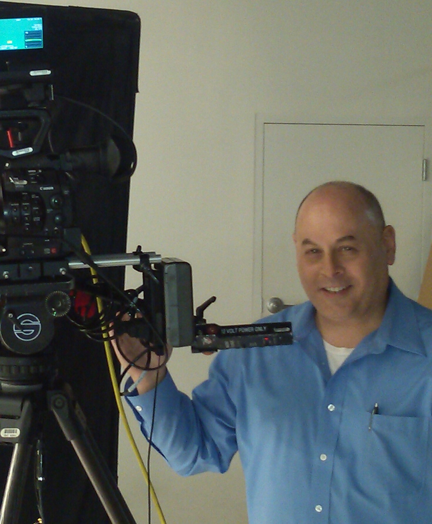 Dave Bean on a commercial shoot
